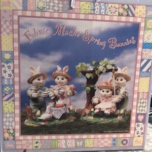 Fabric Mache Spring Bunnies/Picnic